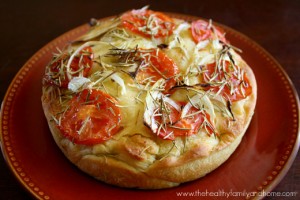 Focaccia with Roma Tomatoes and Onions