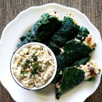 Raw Stuffed Kale Leaves with Mint Cashew Aioli | The Healthy Family and Home