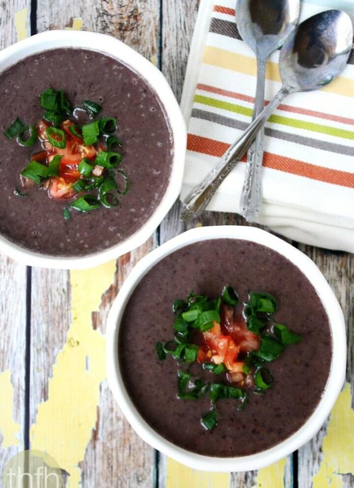 Vegan No-Cook-Vitamix Black Bean Soup | The Healthy Family and Home