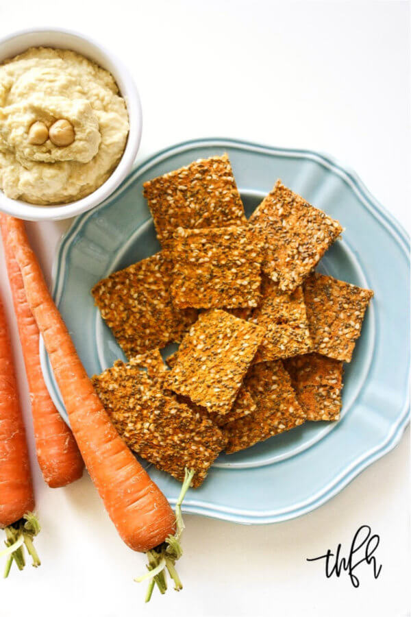 GlutenFree Vegan Raw Carrot Pulp and Flax Seed Crackers
