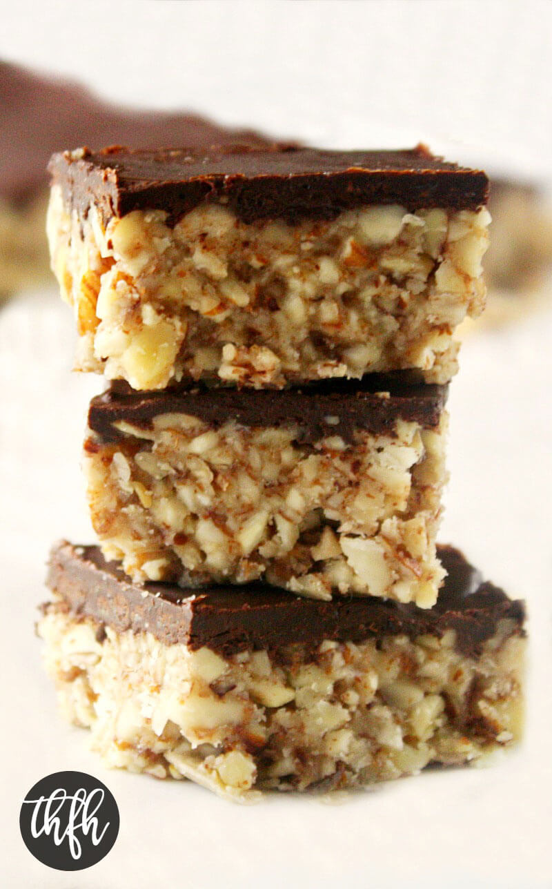 Gluten-Free Vegan Almond Power Bars with Chocolate Topping | The Healthy Family and Home