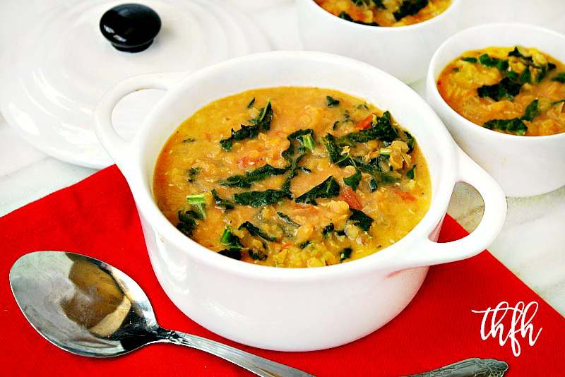 Creamy Vegan Red Lentil and Kale Soup