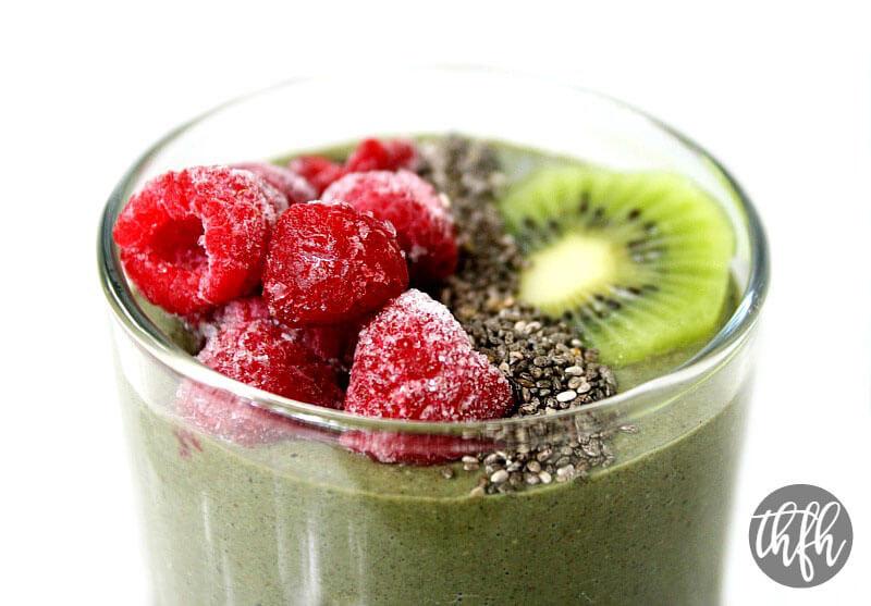 Vegan Raspberry Kiwi Protein Smoothie | The Healthy Family and Home