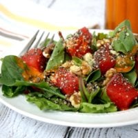 Watermelon Salad with Clean Eating Watermelon Vinaigrette | The Healthy Family and Home