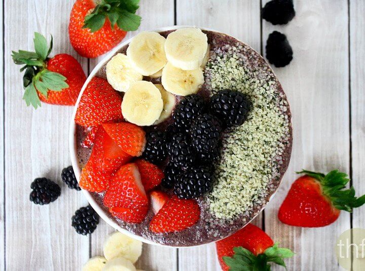 Blueberry Acai Protein Smoothie Bowl | The Healthy Family and Home
