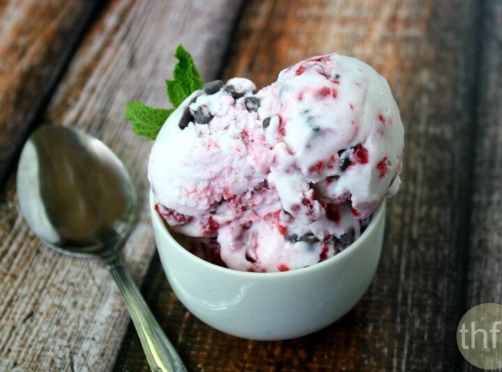 Vegan Chocolate Chip Raspberry Swirl Ice Cream | The Healthy Family and Home