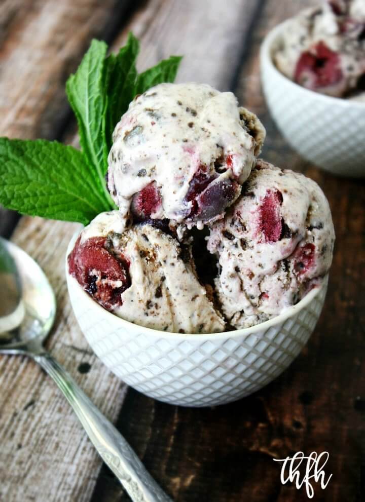 Vegan Black Forest Ice Cream with Cherries and Brownie Chunks | The Healthy Family and Home
