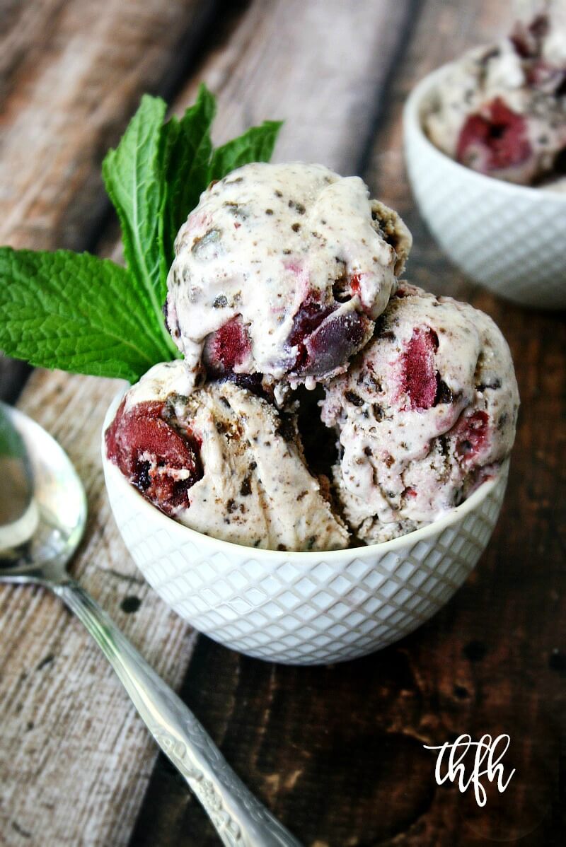 Vegan Black Forest Ice Cream with Cherries and Brownie Chunks | The Healthy Family and Home