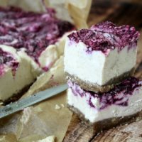 Vegan Lemon Blueberry Swirl Cheesecake Squares | The Healthy Family and Home