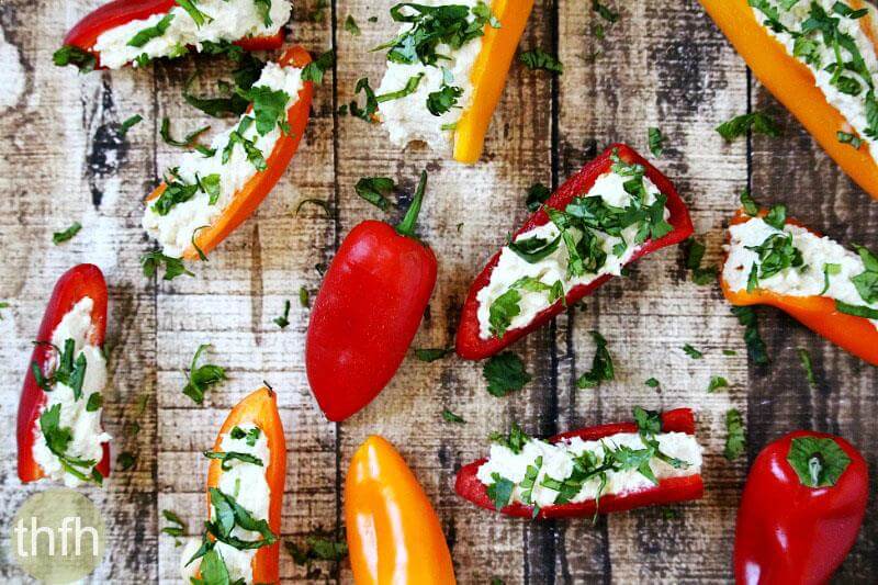 Stuffed Mini Peppers with Vegan Garlic Cashew Spread | The Healthy Family and Home