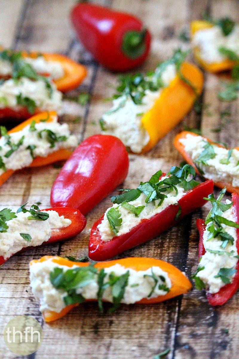 Stuffed Mini Peppers with Vegan Garlic Cashew Spread | The Healthy Family and Home