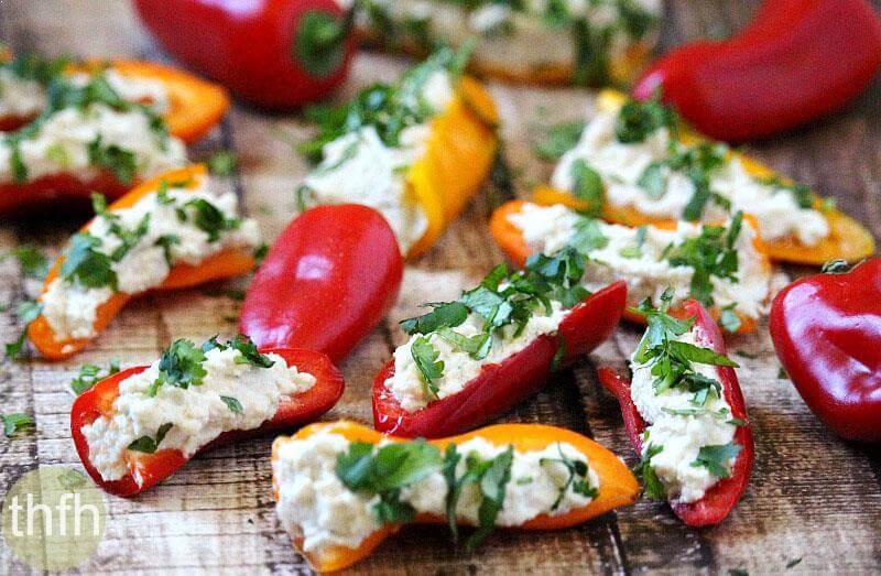 Stuffed Mini Peppers with Vegan Garlic Cashew Spread | The Healthy Family and Home