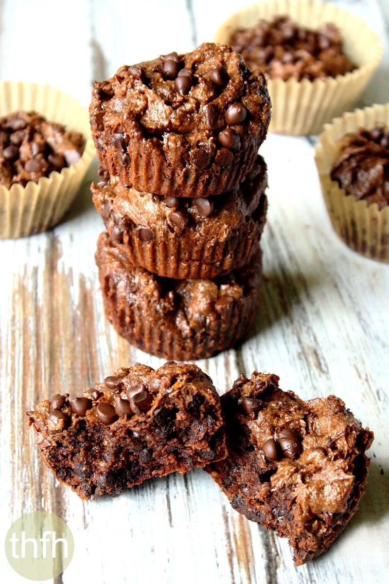 Flourless Vegan Chocolate Blender Muffins | The Healthy Family and Home