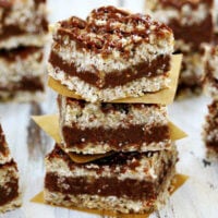 Flourless Vegan Chocolate Peanut Butter Oat Bars | The Healthy Family and Home