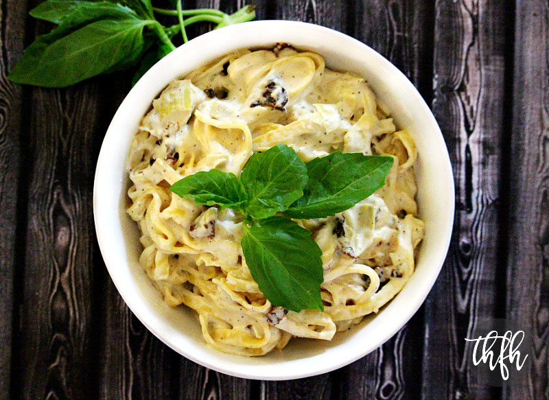 Gluten-Free Vegan Artichoke and Sun-Dried Tomato Fettuccine | The Healthy Family and Home