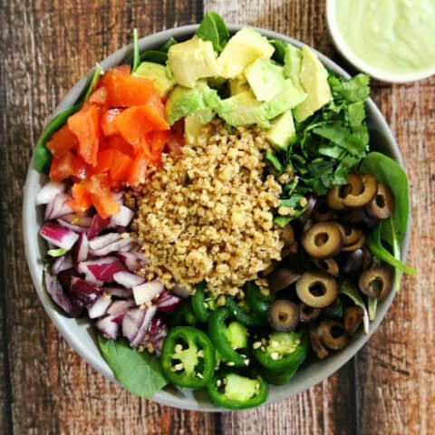 Gluten-Free Vegan Taco Salad with Creamy Cilantro Lime Dressing