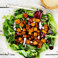 Vegan Roasted Sweet Potato Salad with Tahini Lime Dressing | The Healthy Family and Home