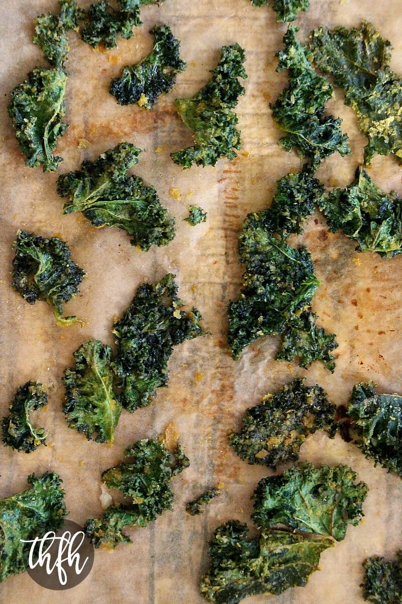 Vegan Baked Cheesy Kale Chips | The Healthy Family and Home
