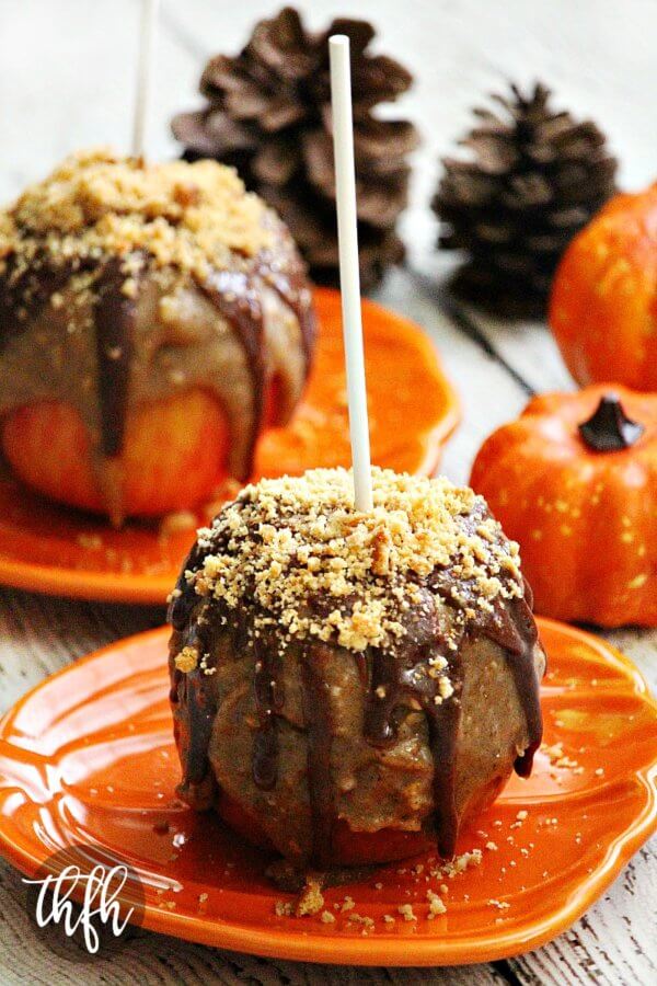 Gluten-Free Vegan Peanut Butter Cookie Caramel Apples | The Healthy Family and Home