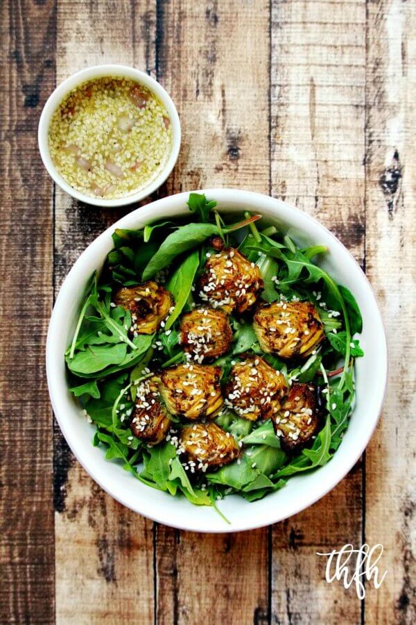 Vegan Roasted Artichoke Salad with Sesame Seed Vinaigrette | The Healthy Family and Home