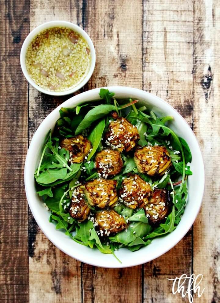 Vegan Roasted Artichoke Salad with Sesame Seed Vinaigrette | The Healthy Family and Home