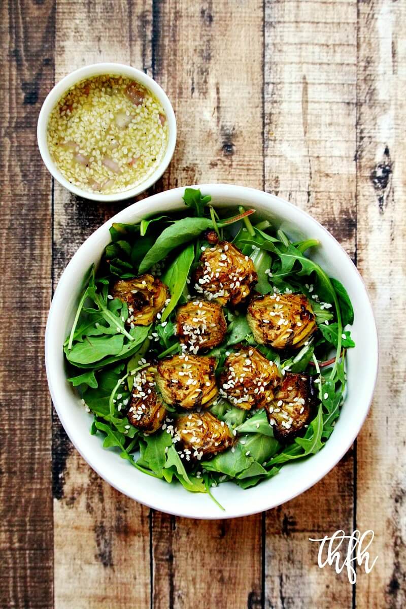 Vegan Roasted Artichoke Salad with Sesame Seed Vinaigrette | The Healthy Family and Home™
