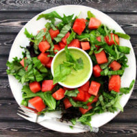 Watermelon Basil Salad with Fresh Basil Vinaigrette | The Healthy Family and Home