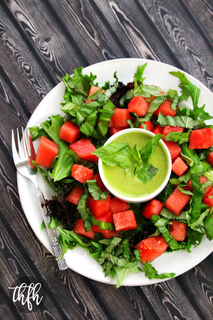 Watermelon Basil Salad with Fresh Basil Vinaigrette | The Healthy Family and Home
