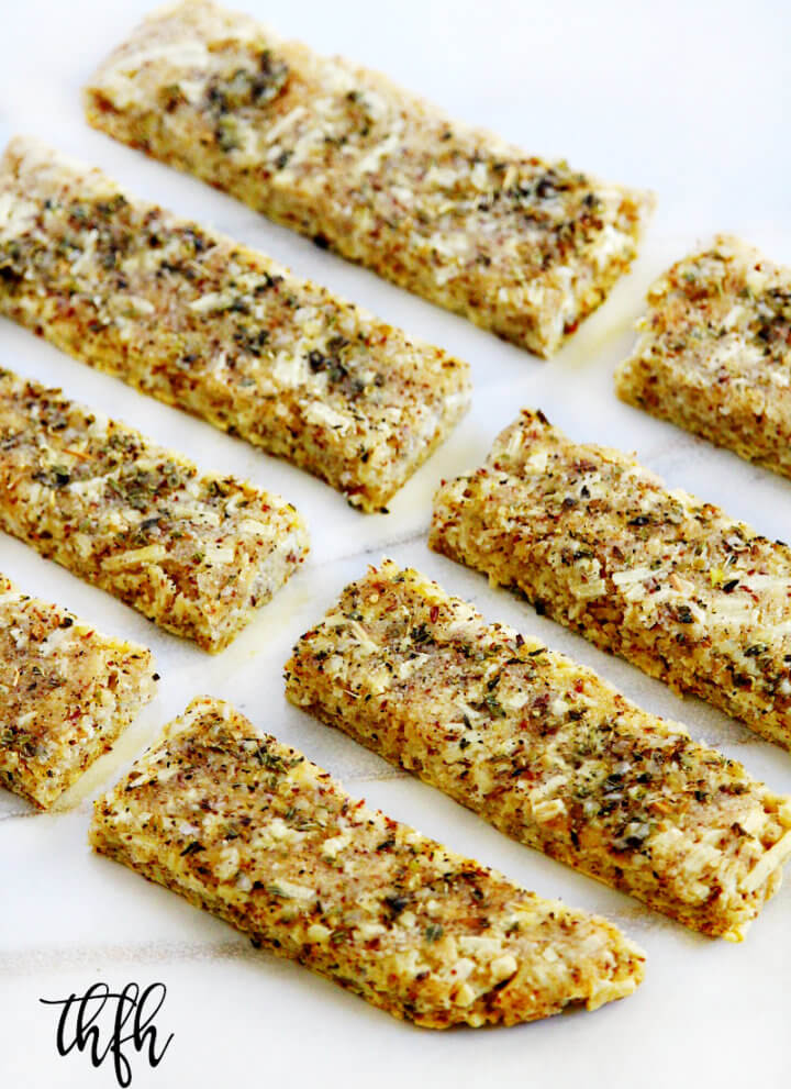 Gluten-Free Vegan Flourless "Cheesy" Garlic Breadsticks | The Healthy Family and Home