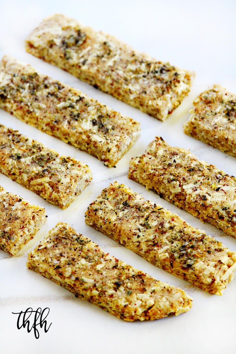 Gluten-Free Vegan Flourless "Cheesy" Garlic Breadsticks | The Healthy Family and Home