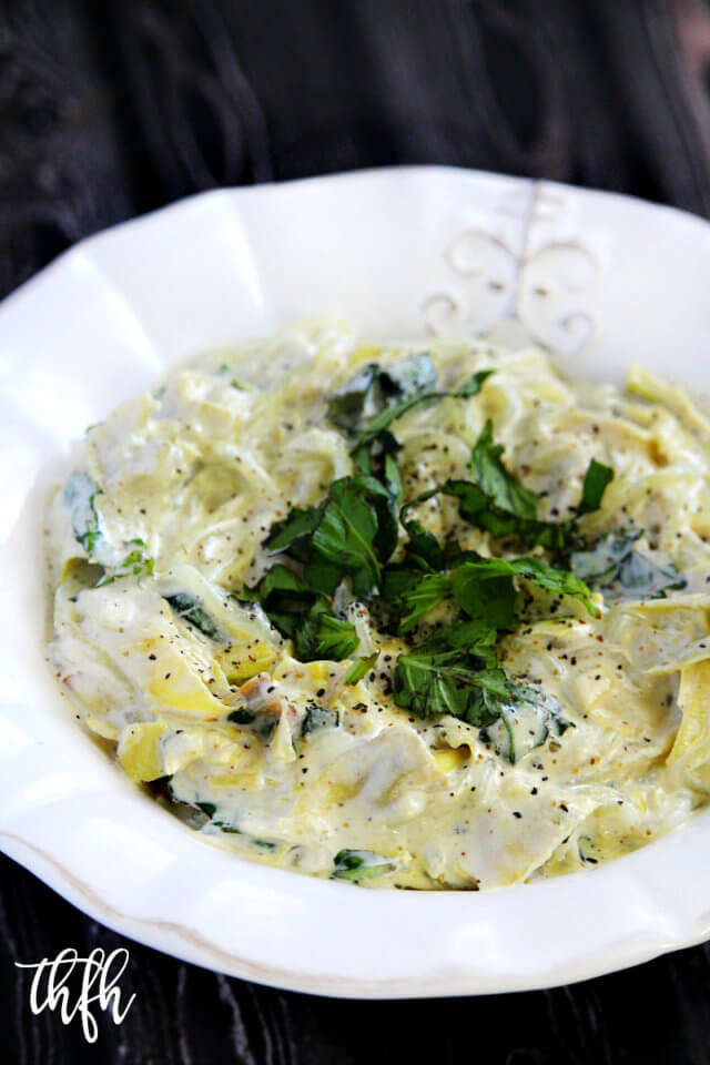 Vegan Basil and Artichoke Shirataki Fettuccine