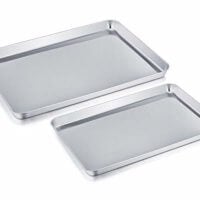 Pure Stainless Steel Baking Sheet Cookie Sheet - Non-Toxic (Set of 2)