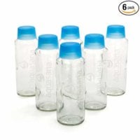 Aquasana Glass Water Bottles and BPA Free Lid, 18-oz, 6-pack