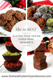 The 20 Best Gluten-Free Vegan Christmas Desserts Recipe Collage with 4 different Clean Eating No-Bake Desserts