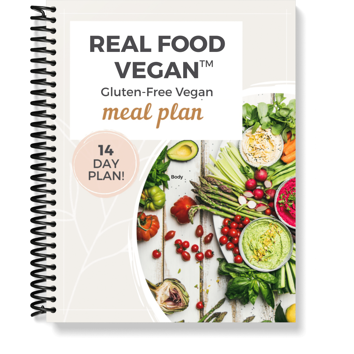 Cover image of "Real Food Vegan™ Gluten-Free Vegan 14-Day Meal Plan ebook.